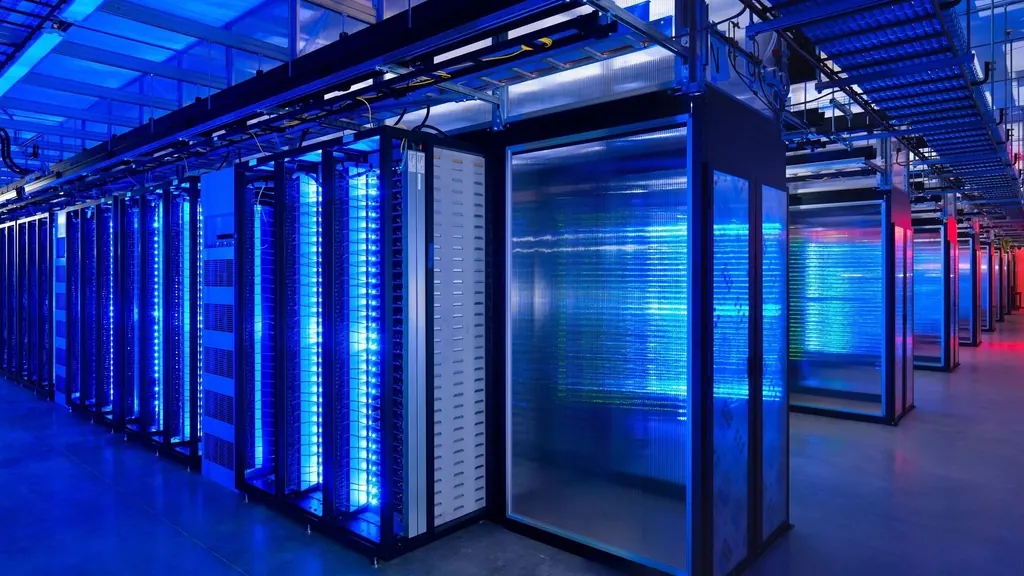 Rows of servers in a data center