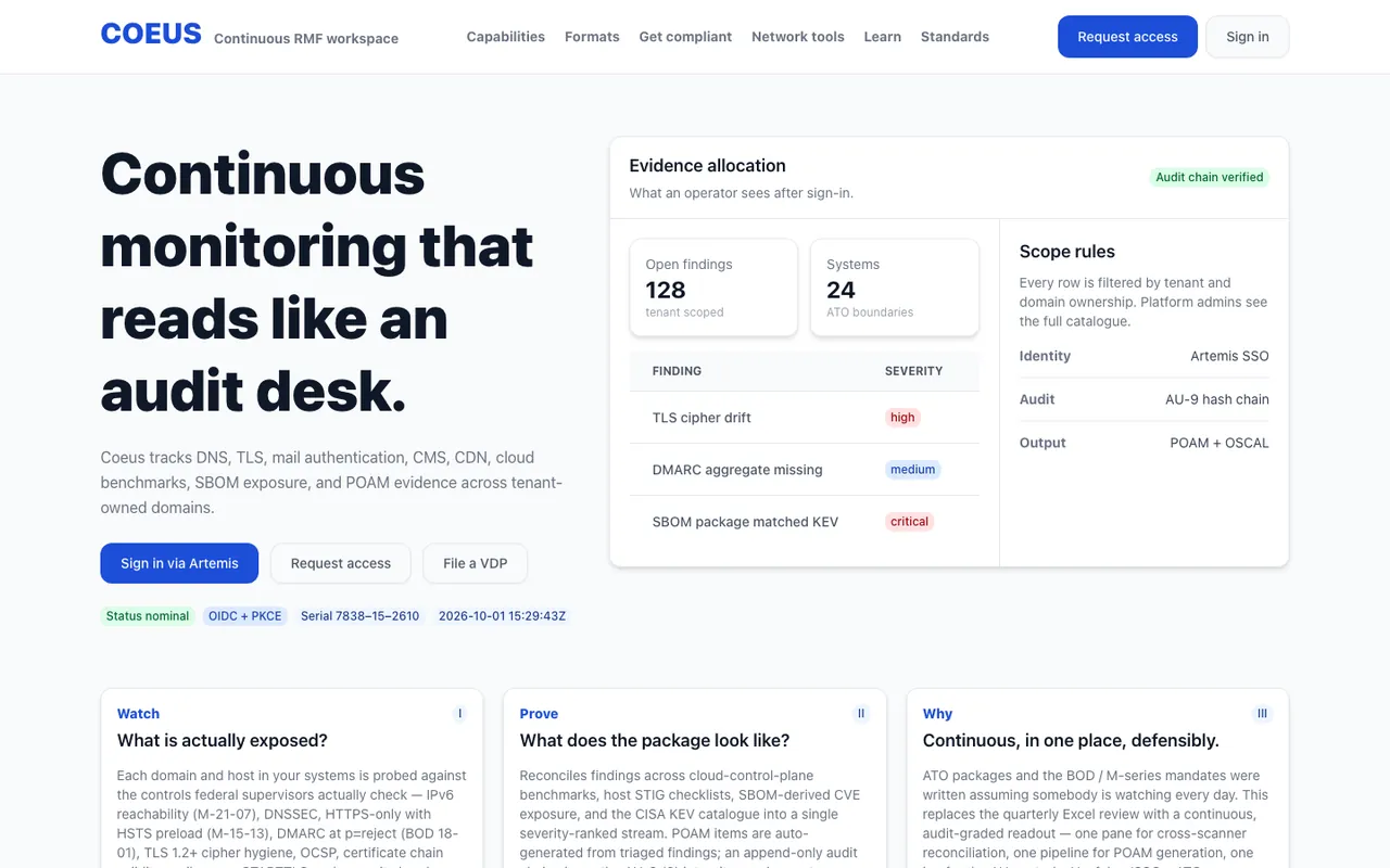 Coeus home page