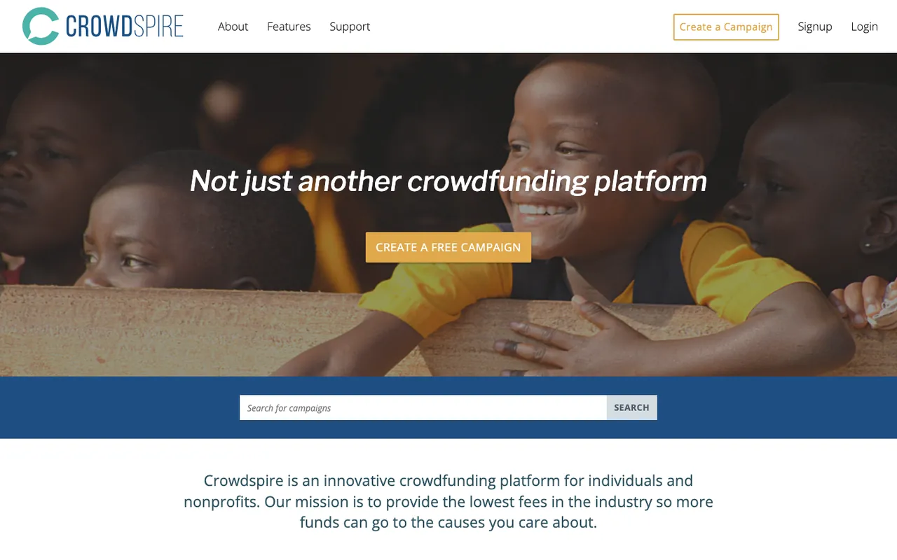 Crowdspire home page