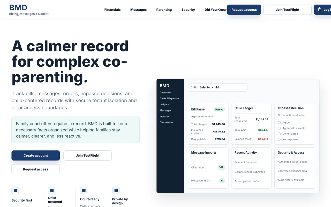 MyBMD home page