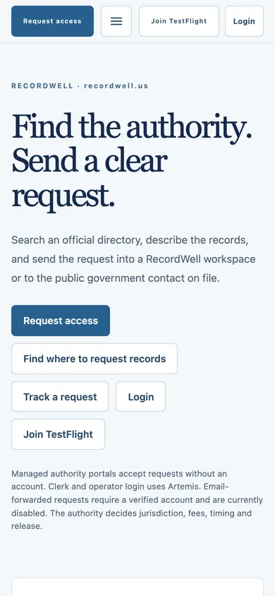 RecordWell on a phone